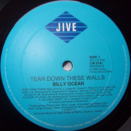 Billy Ocean : Tear Down These Walls (LP, Album)