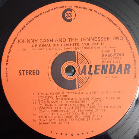 Johnny Cash And The Tennessee Two* : Original Golden Hits Volume II (LP, Comp, Ora)