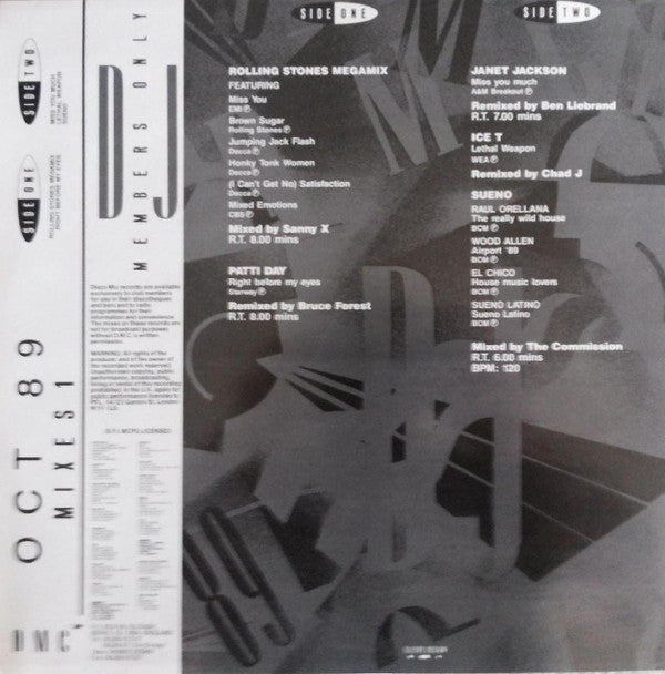 Various : October 89 - Mixes 1 (12", P/Mixed)