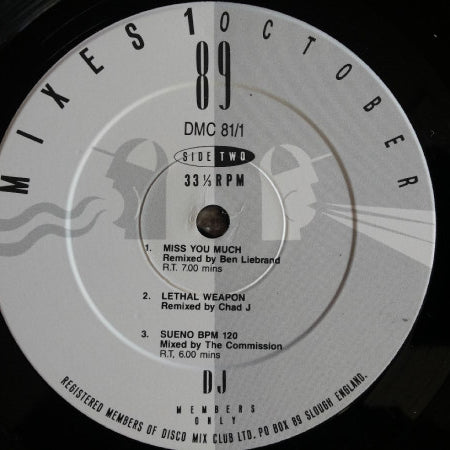 Various : October 89 - Mixes 1 (12", P/Mixed)