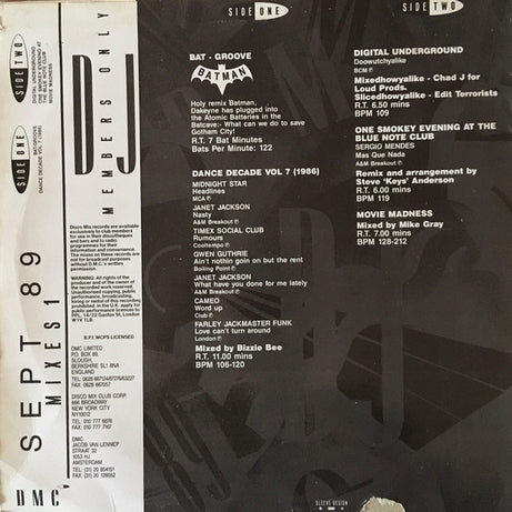 Various : September 89 - Mixes 1 (12", P/Mixed)