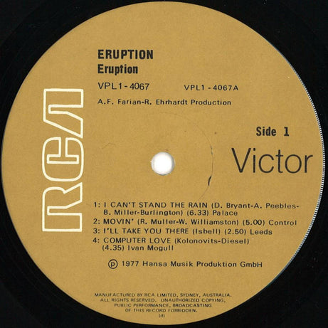 Eruption (4) Featuring Precious Wilson : Eruption (LP, Album)