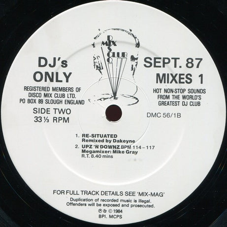 Various : September 87 Mixes 1 (12", P/Mixed)