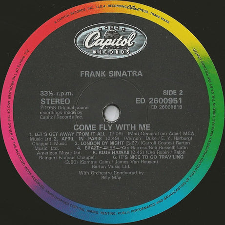 Frank Sinatra : Come Fly With Me (LP, Album, RE, RM)