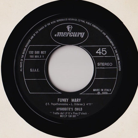 Aphrodite's Child : It's Five O' Clock / Funky Mary (7")