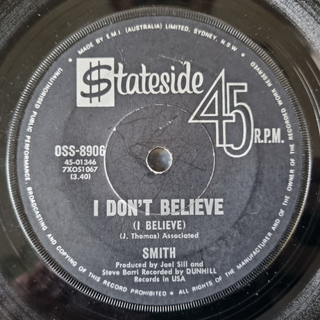 Smith (3) : Baby It's You (7", Single)