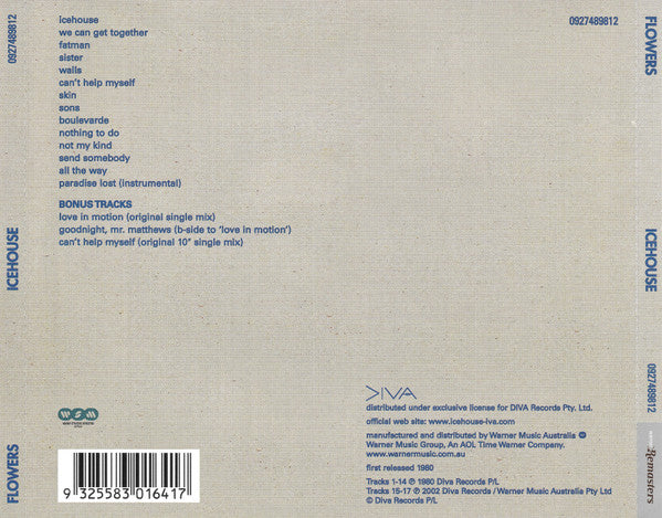 Flowers (4) : Icehouse (CD, Album, RE, RM)