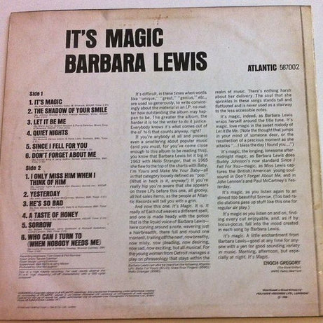 Barbara Lewis : It's Magic (LP, Mono)