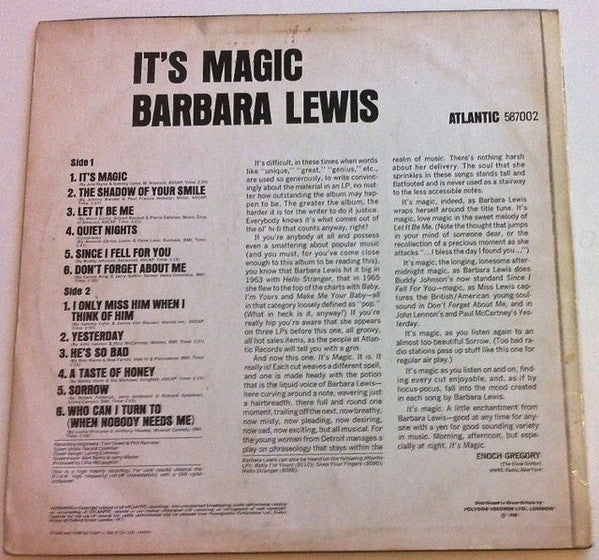 Barbara Lewis : It's Magic (LP, Mono)