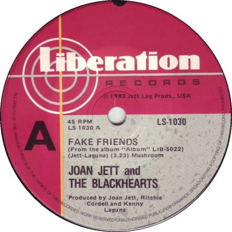 Joan Jett & The Blackhearts : Fake Friends (7")