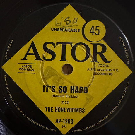 The Honeycombs : It's So Hard (7", Single)