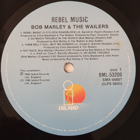 Bob Marley & The Wailers : Rebel Music (LP, Comp, Gat)