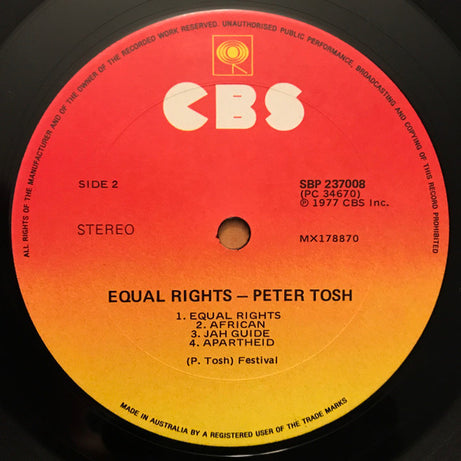 Peter Tosh : Equal Rights (LP, Album)
