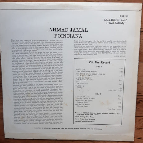 Ahmad Jamal : Poinciana (LP, Album)