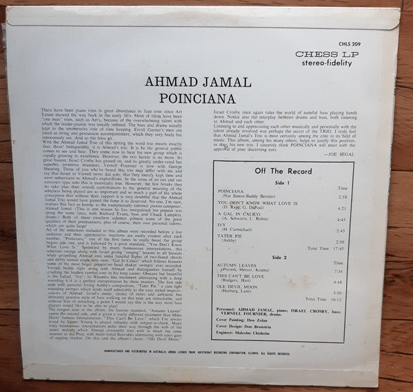 Ahmad Jamal : Poinciana (LP, Album)