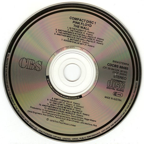 Pink Floyd : The Wall (2xCD, Album, RE)
