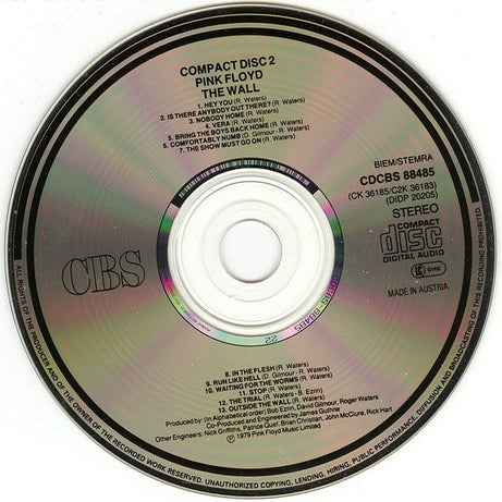 Pink Floyd : The Wall (2xCD, Album, RE)