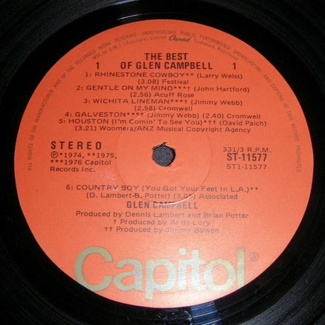 Glen Campbell : The Best Of Glen Campbell (LP, Comp)