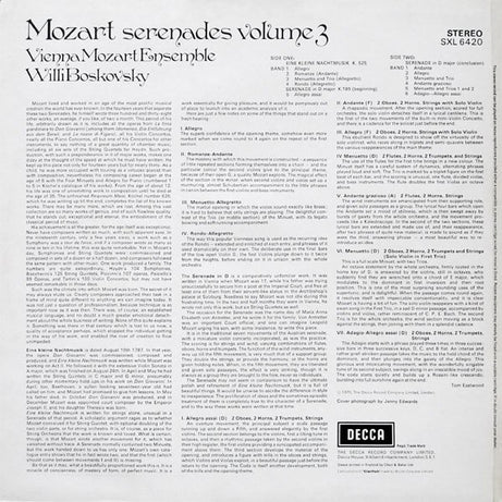 Mozart*, Vienna Mozart Ensemble* ∙ Willi Boskovsky : Serenades Volume 3 (Eine Kleine Nachtmusik K525 ∙ Serenade K185) (LP)