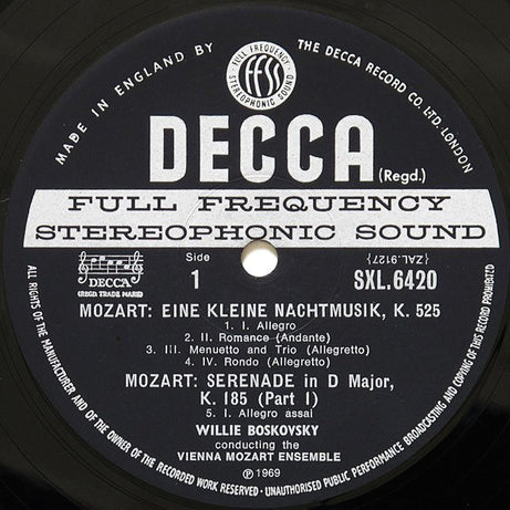 Mozart*, Vienna Mozart Ensemble* ∙ Willi Boskovsky : Serenades Volume 3 (Eine Kleine Nachtmusik K525 ∙ Serenade K185) (LP)