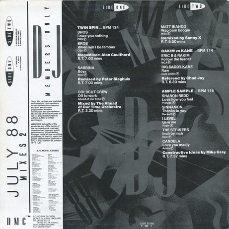 Various : July 88 - Mixes 2 (12", P/Mixed)