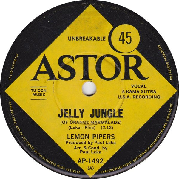 The Lemon Pipers : Jelly Jungle (Of Orange Marmalade) (7", Single)