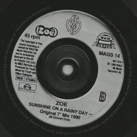 Zoë : Sunshine On A Rainy Day (7", Single)