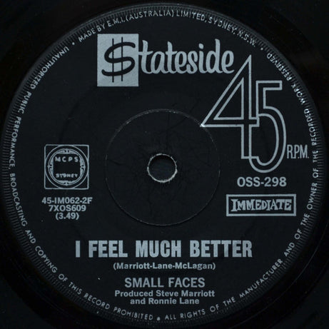 Small Faces : Tin Soldier (7", Mono)