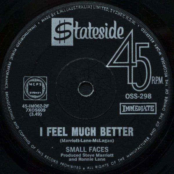 Small Faces : Tin Soldier (7", Mono)