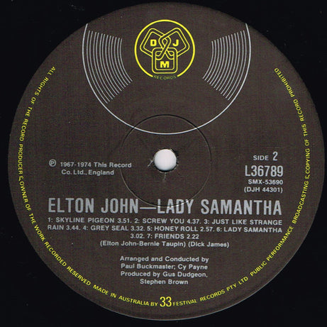 Elton John : Lady Samantha (LP, Comp)