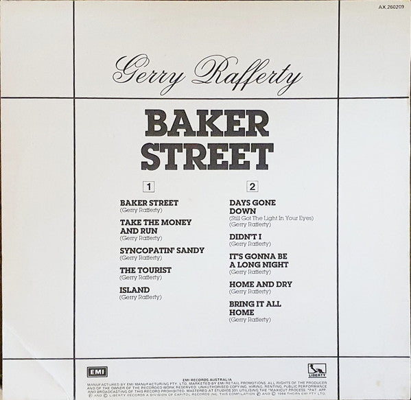 Gerry Rafferty : Baker Street (LP, Comp)