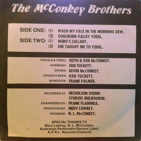The McConkey Brothers : McConkey Bros. "E.P." (7", EP)