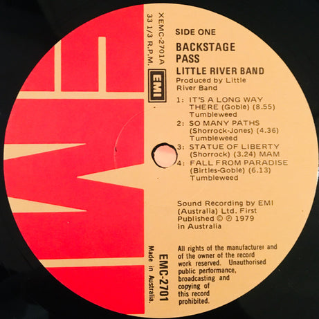 Little River Band : Backstage Pass Live (LP, Album)