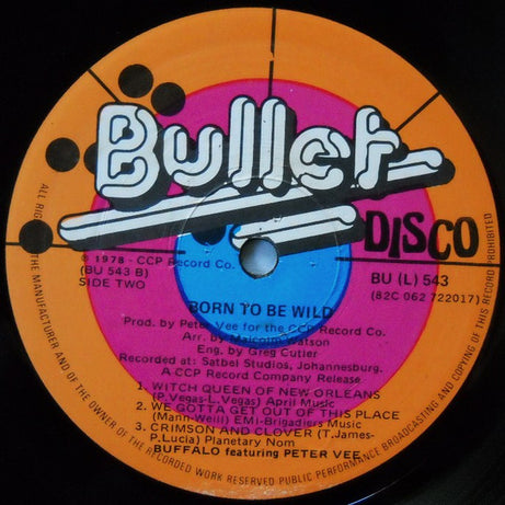 Buffalo Featuring Peter Vee : Born To Be Wild (LP, Album)