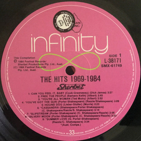 Sherbet : The Hits 1969 - 1984 (LP, Comp)