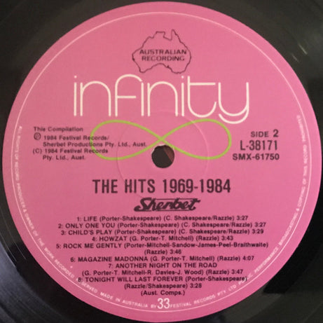 Sherbet : The Hits 1969 - 1984 (LP, Comp)