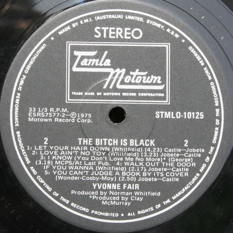 Yvonne Fair : The Bitch Is Black (LP, Album, RE)