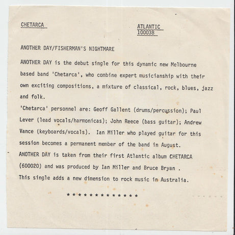 Chetarca : Another Day (7", Single)