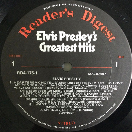 Elvis Presley : Elvis Presley's Greatest Hits (6xLP, Comp + Box)