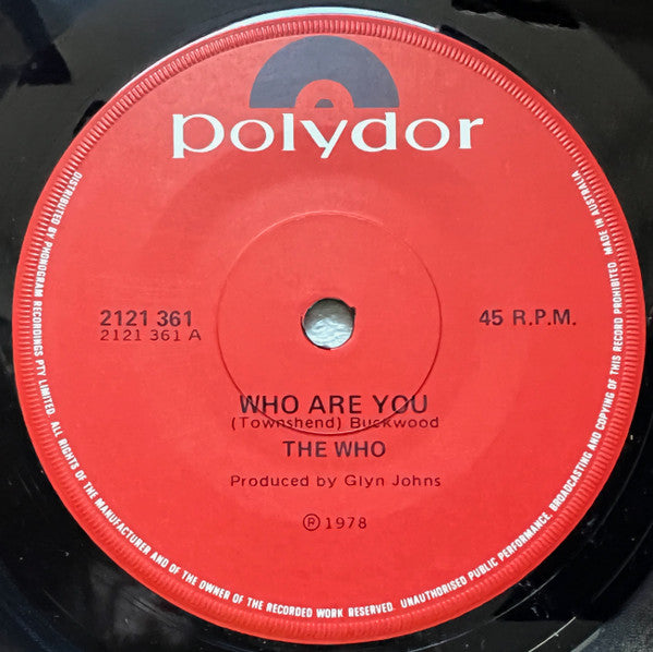 The Who : Who Are You (7", Single)