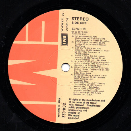 Various : Supa Hits (LP, Comp)