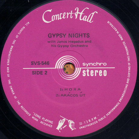 János Hegedüs Und Sein Grosses Zigeuner Orchester : Gypsy Nights (7", EP)