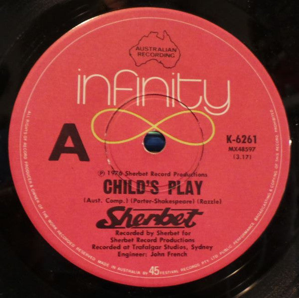 Sherbet : Child's Play (7", Single)