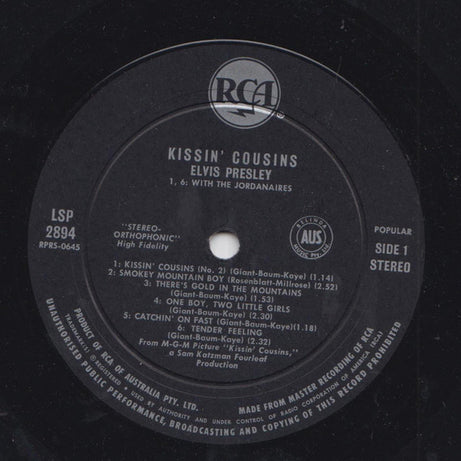 Elvis Presley : Kissin' Cousins (LP, Album)