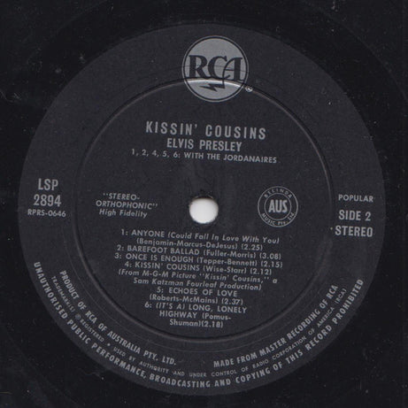 Elvis Presley : Kissin' Cousins (LP, Album)