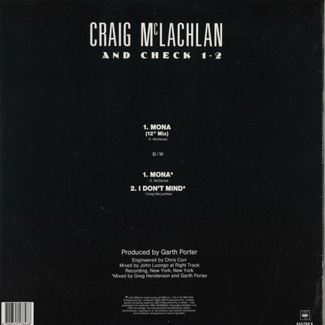 Craig McLachlan And Check 1-2* : Mona (12", Single)