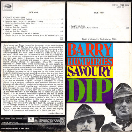 Barry Humphries : Savoury Dip (LP, Album, Mono)
