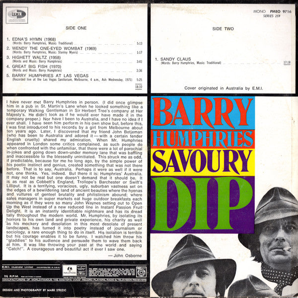 Barry Humphries : Savoury Dip (LP, Album, Mono)