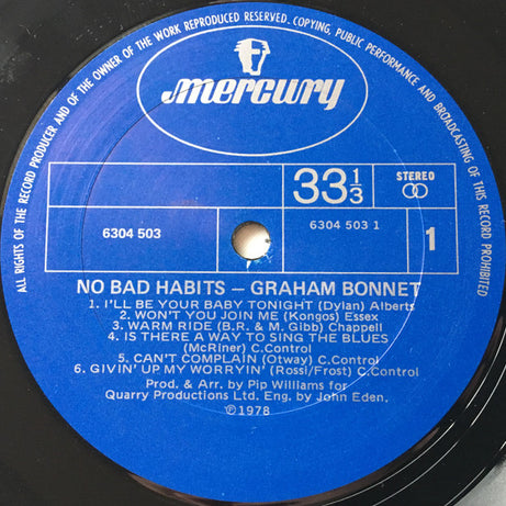 Graham Bonnet : No Bad Habits (LP, Album)