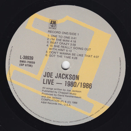 Joe Jackson : Live 1980/86 (2xLP, Album)